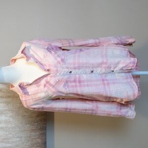 C&C California Plaid Bleachedout Button Down Top